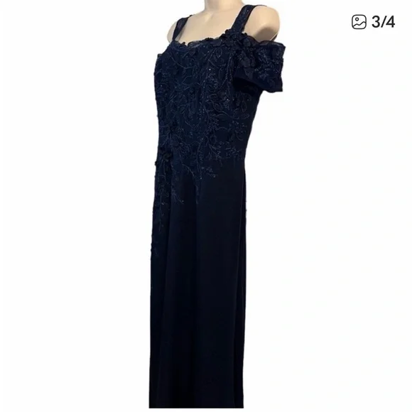 CAMERON BLAKE WILLOW GOWN IN NAVY. FORMAL, BRIDESMAID OR MOTHER OF BRIDE - Picture 3 of 4